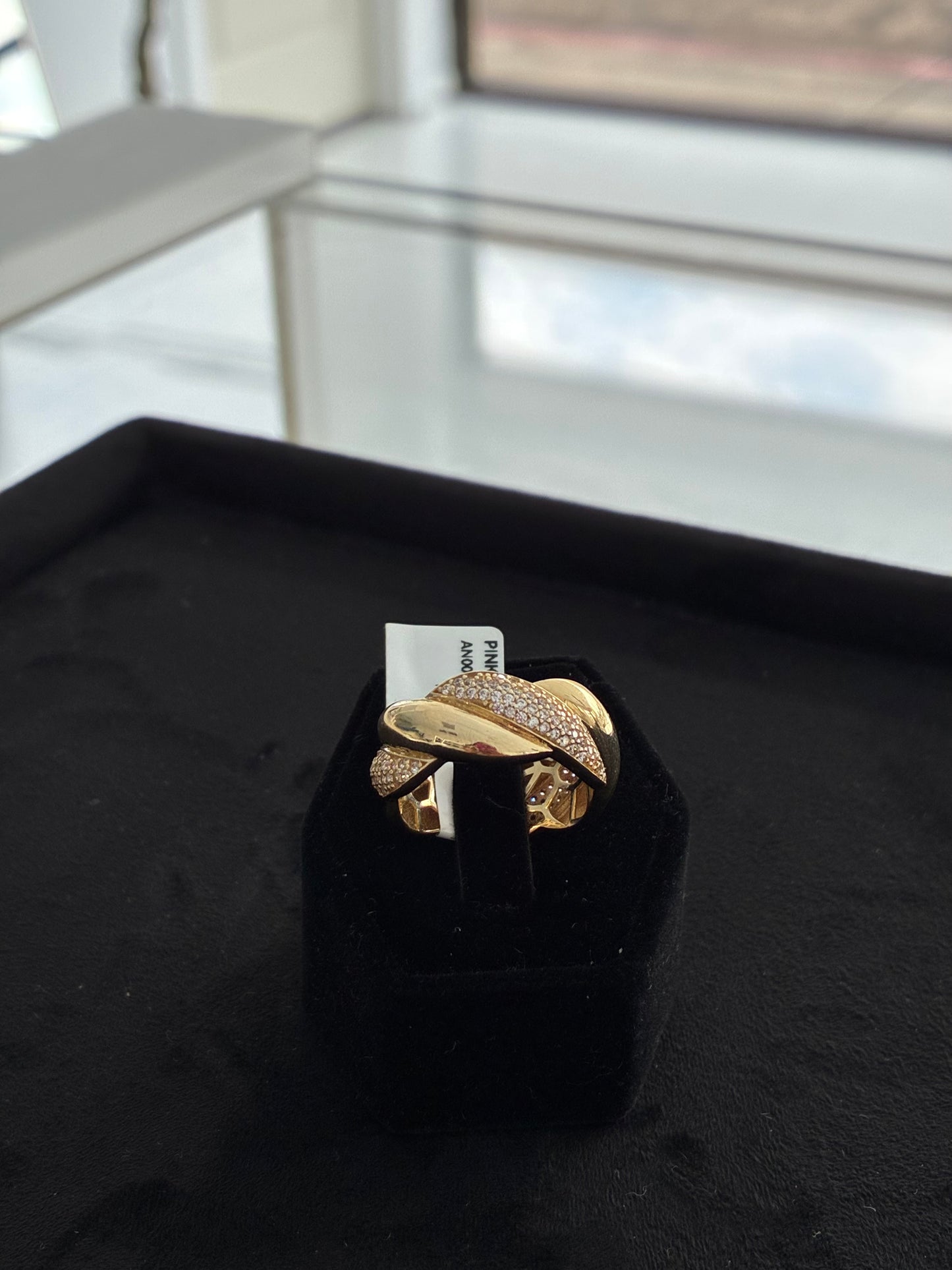 ANILLO GOLD CROSSOVER SPARKLE