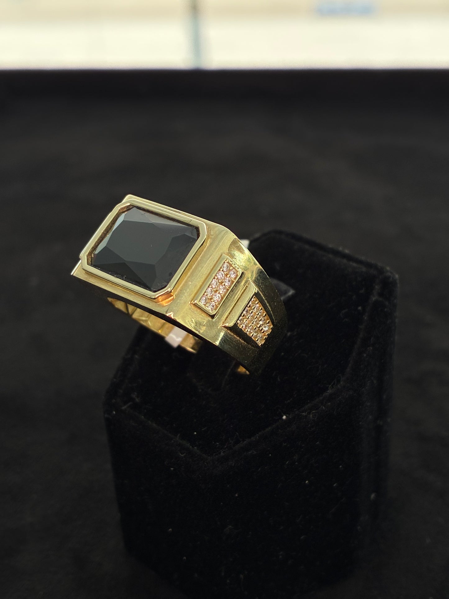Modern Rectangular 10K Gold Ring