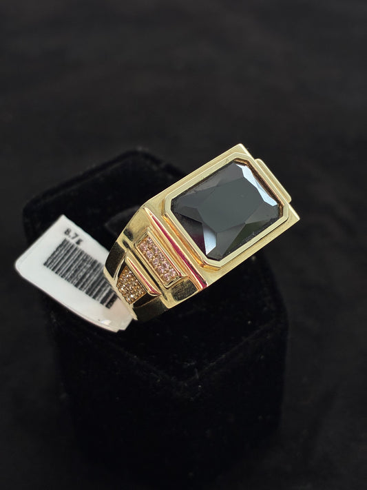 Modern Rectangular 10K Gold Ring