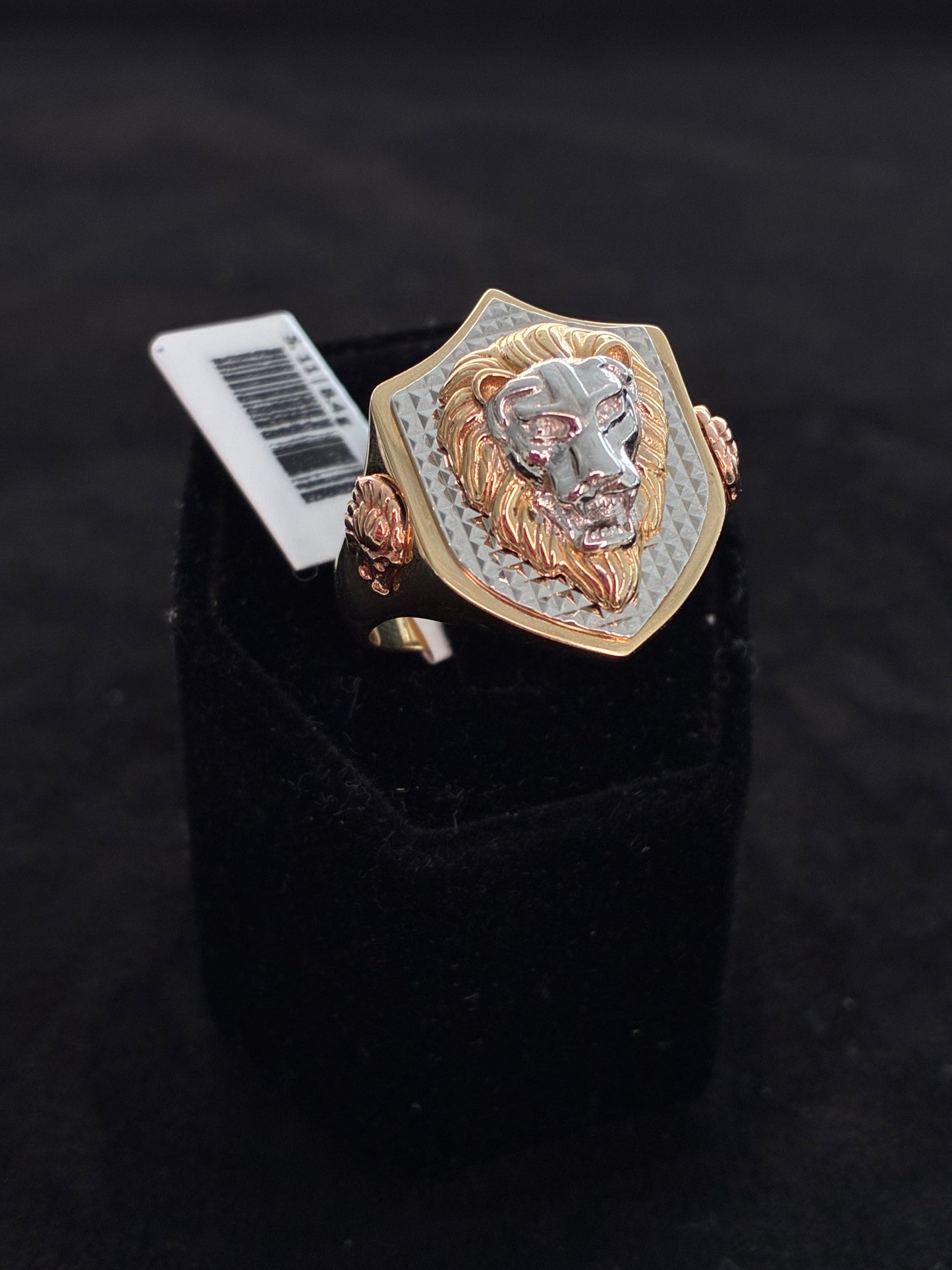 14K Tri-Color Gold Lion Ring