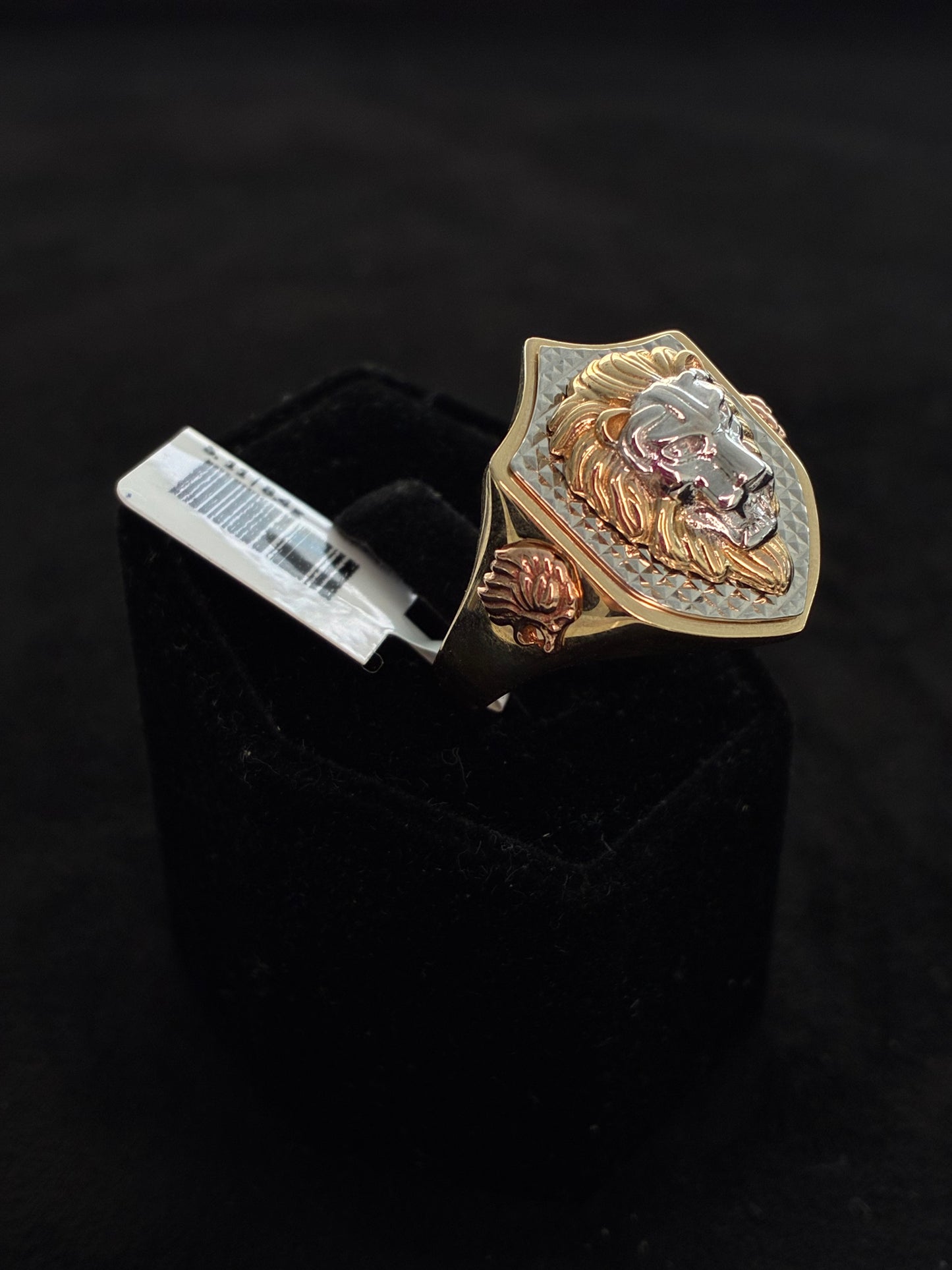 14K Tri-Color Gold Lion Ring