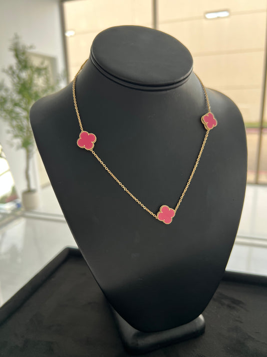 CADENA CLOVER ROSA